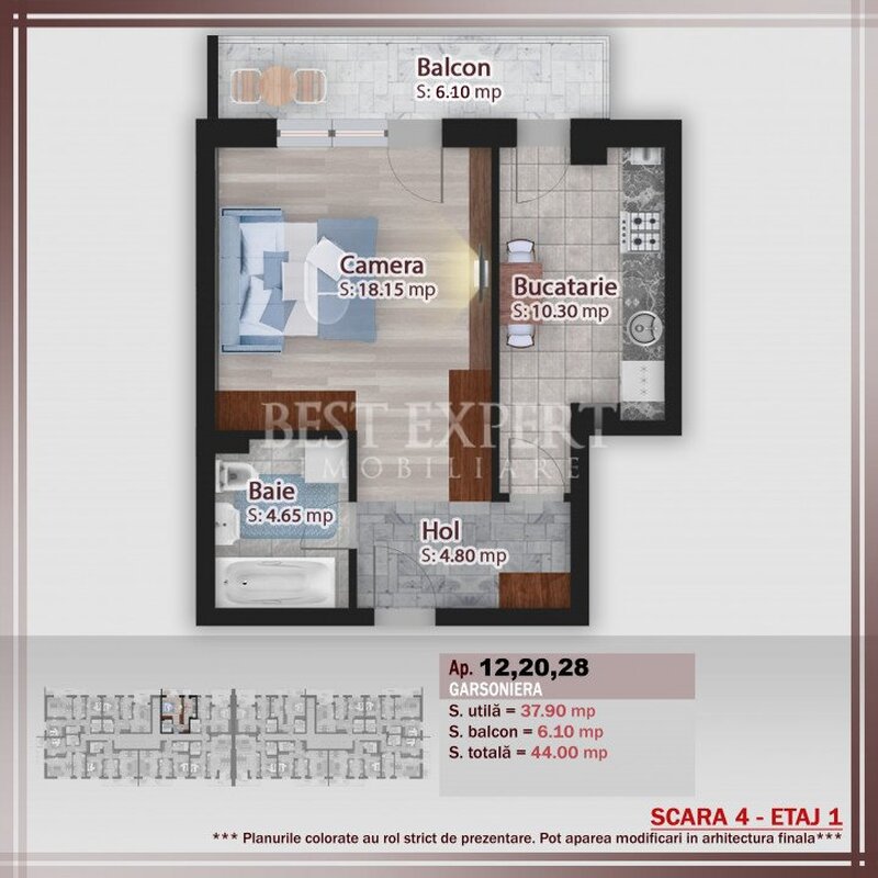 Titan, Pallady, garsoniera 500 m STB, incalzire pardoseala.